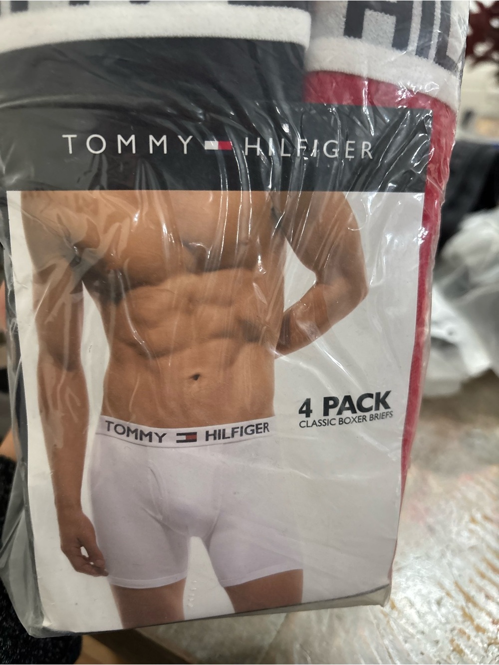 Tommy Hilfiger 4-Pack Boxer Briefs - White, Red & Navy Waistband - Picture 6 of 6